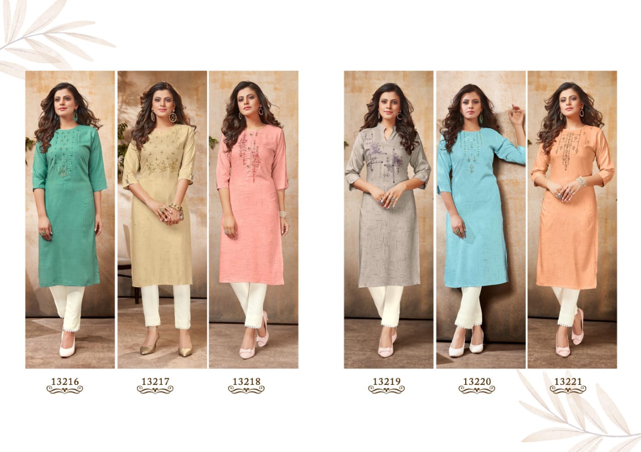 kalaroop by kajree creamy rayon elegant kurti catalog