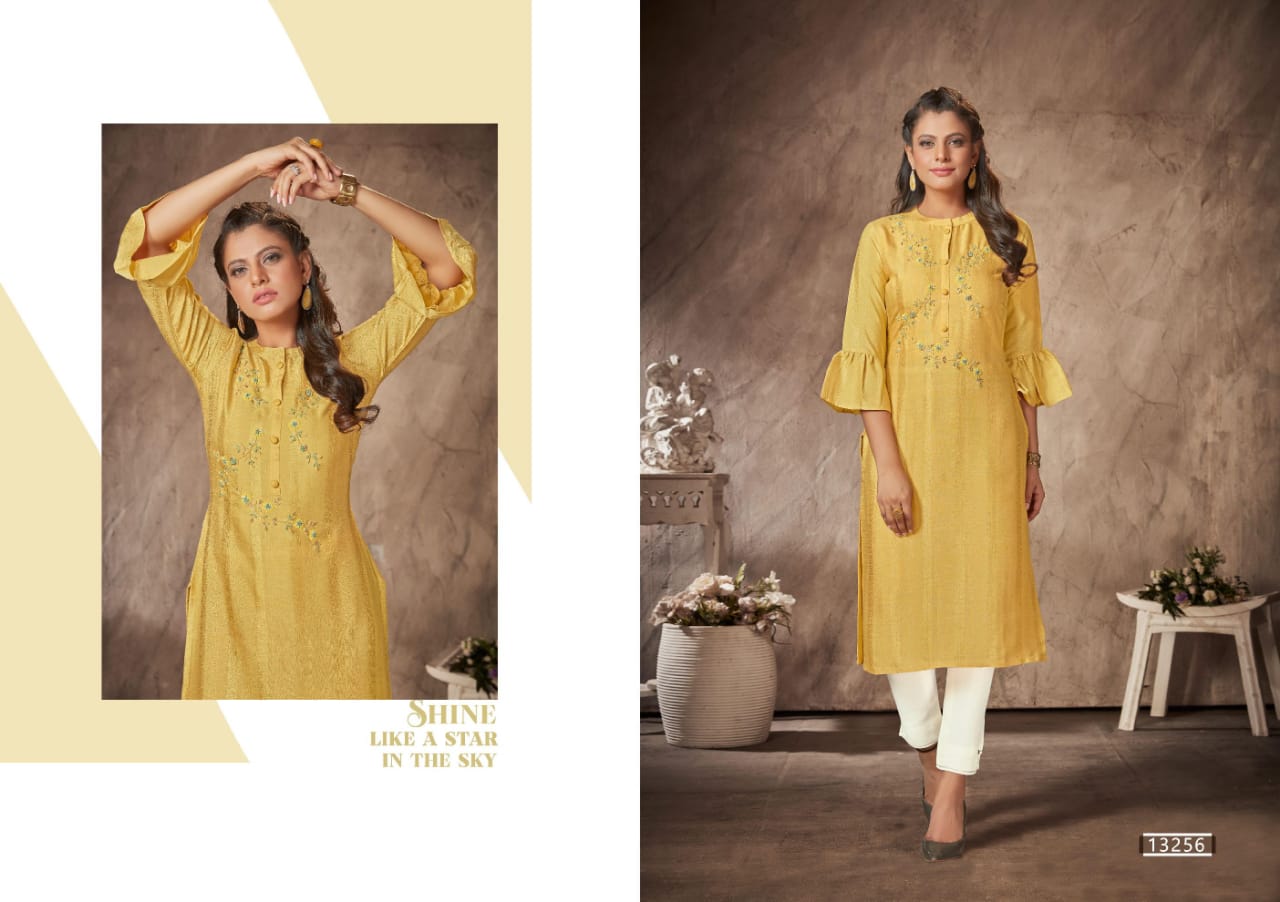 kalaroop by kajree cruise rayon decent look kurti catalog