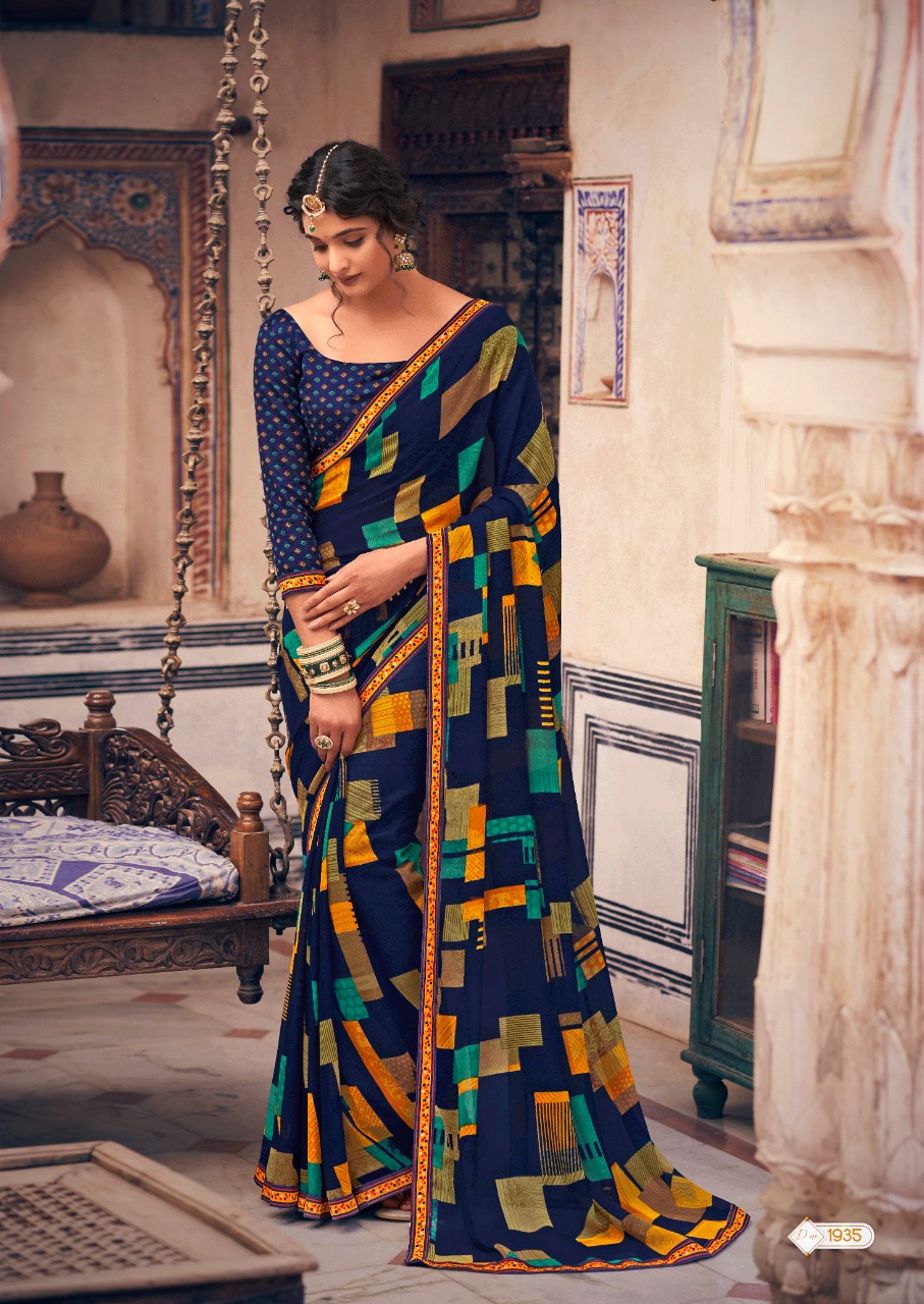 lt kashvi creation minakshi georgette innovative print saree catalog