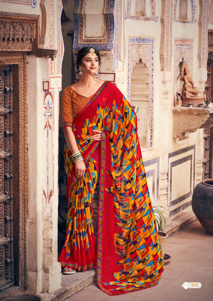 lt kashvi creation minakshi georgette innovative print saree catalog