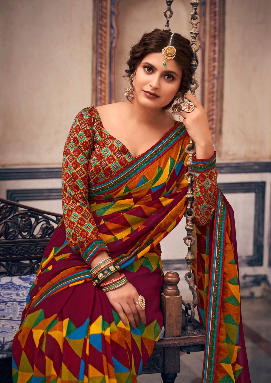 lt kashvi creation minakshi georgette innovative print saree catalog