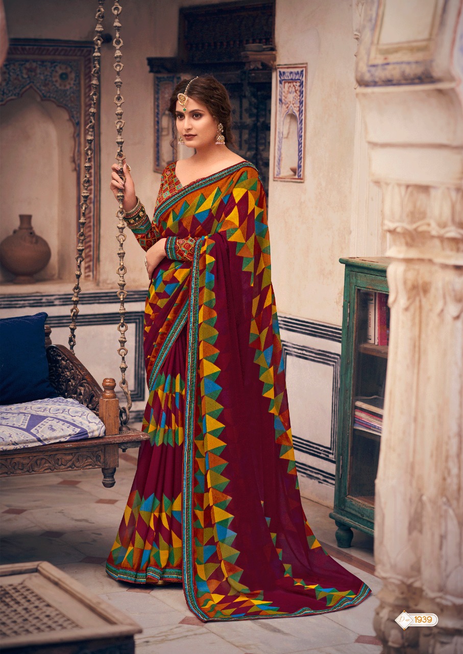 lt kashvi creation minakshi georgette innovative print saree catalog