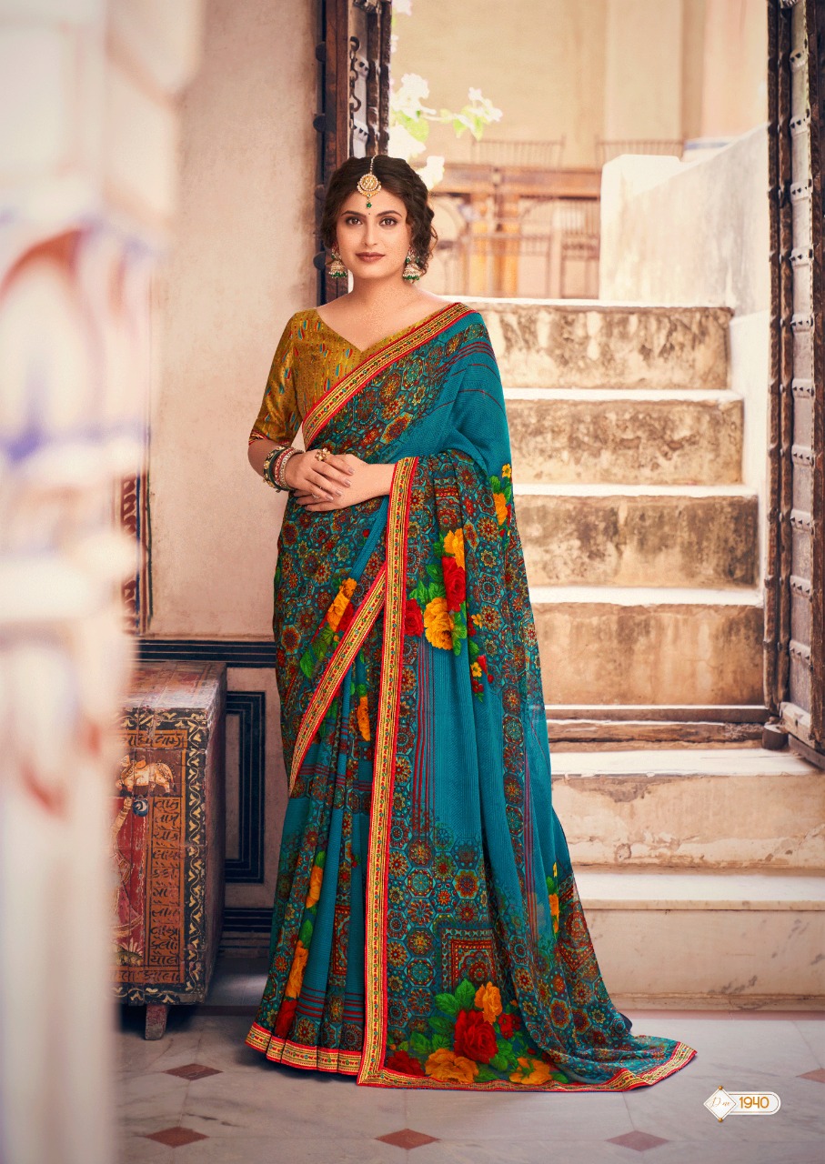 lt kashvi creation minakshi georgette innovative print saree catalog