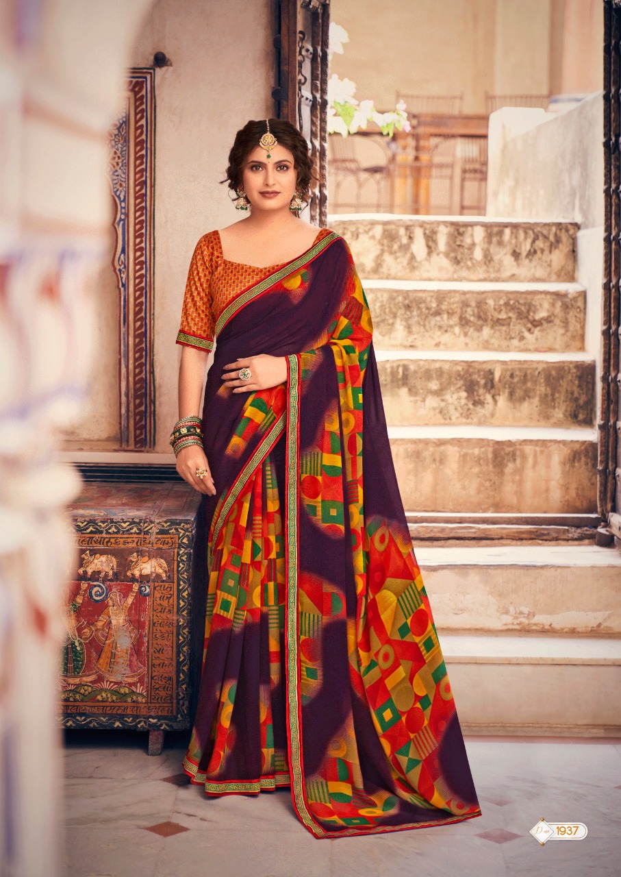 lt kashvi creation minakshi georgette innovative print saree catalog