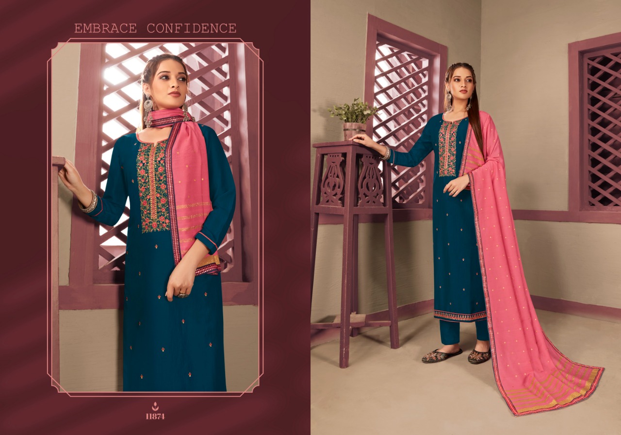 panch ratna mayuri silk attractive salwar suit catalog