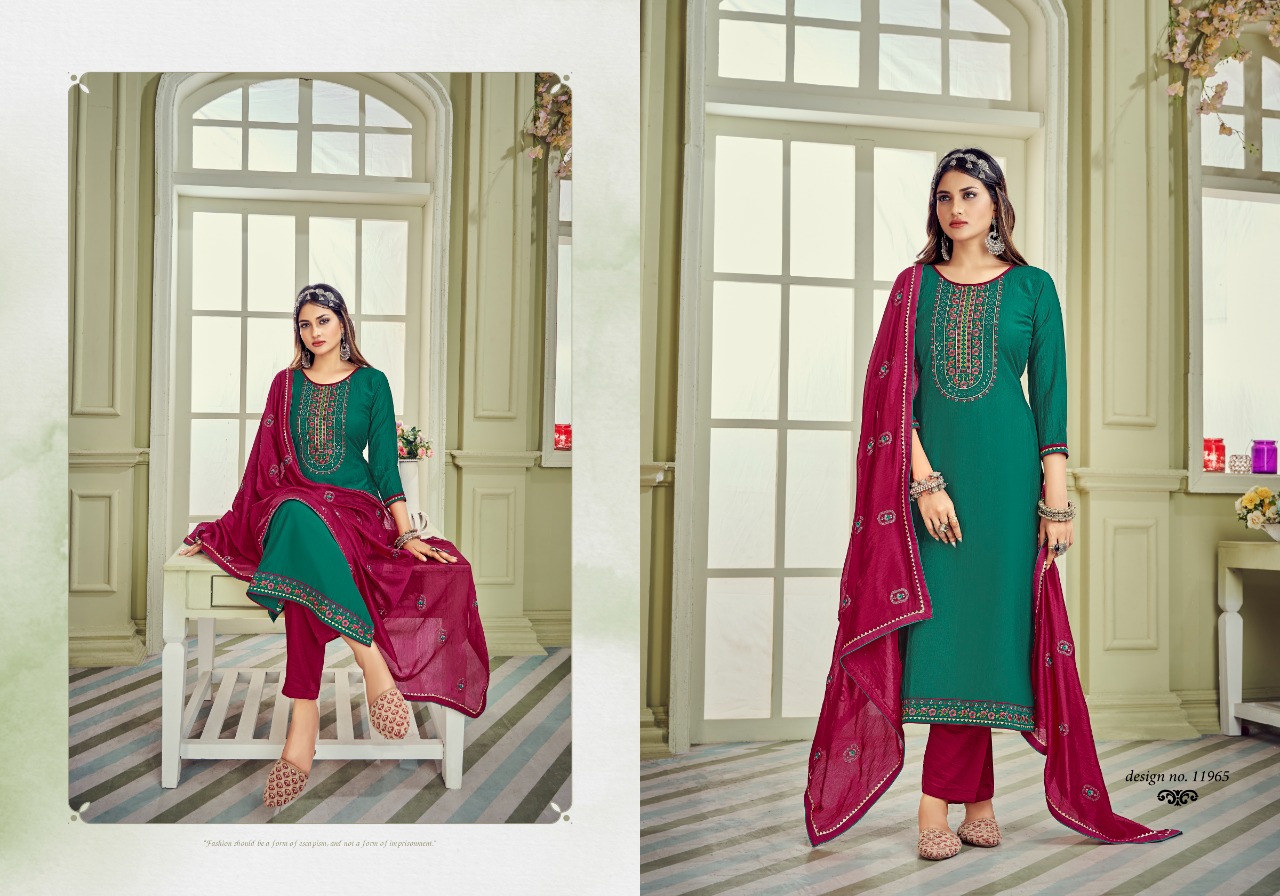 panch ratna rangrej parampara silk elegant style salwar suit catalog