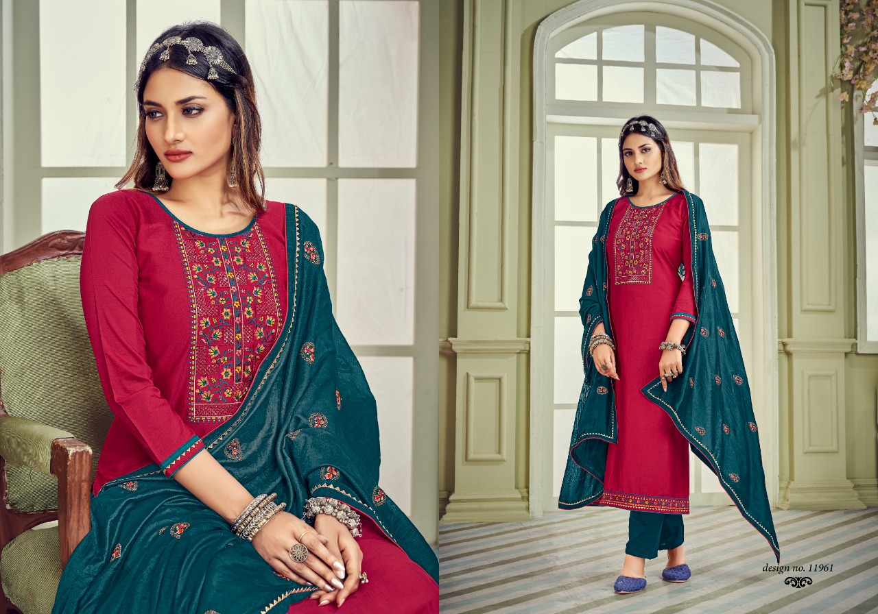 panch ratna rangrej parampara silk elegant style salwar suit catalog