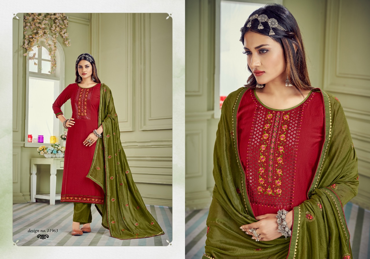 panch ratna rangrej parampara silk elegant style salwar suit catalog