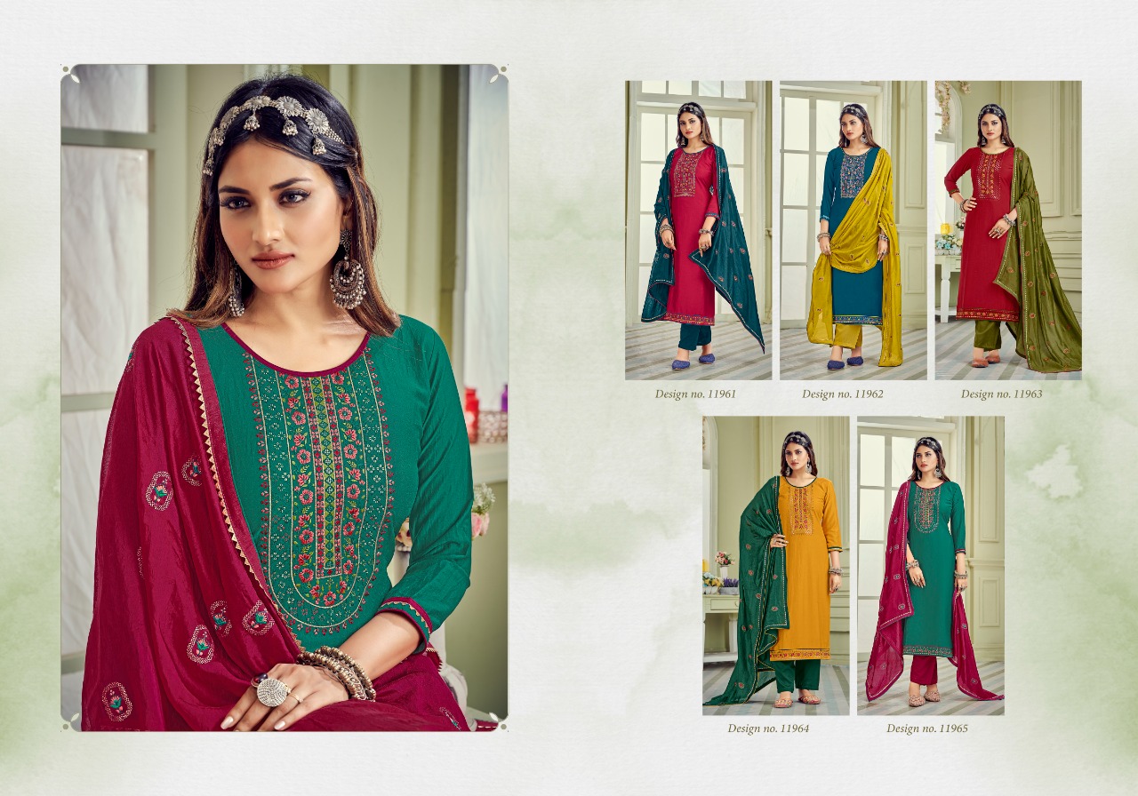 panch ratna rangrej parampara silk elegant style salwar suit catalog