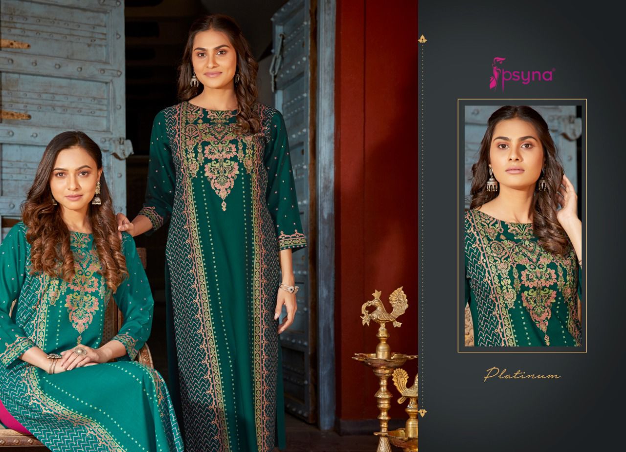 psyna platinum vol 4 rayon new and modern style kurti catalog