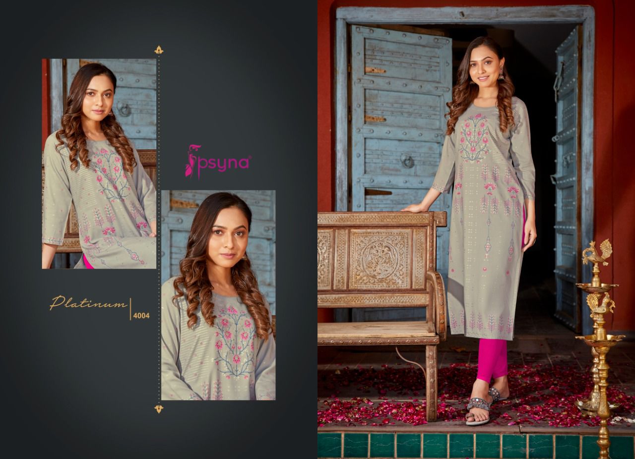 psyna platinum vol 4 rayon new and modern style kurti catalog