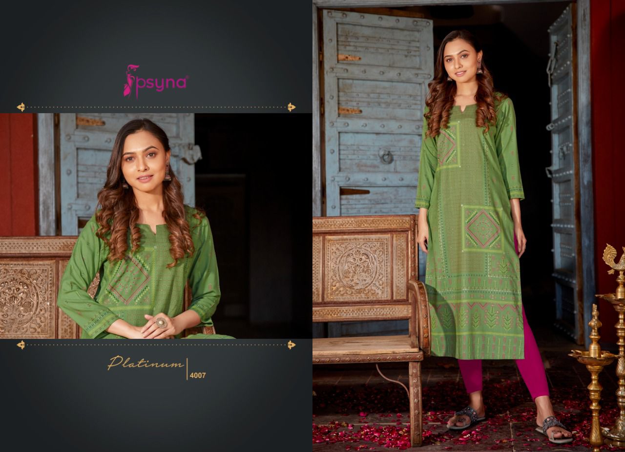 psyna platinum vol 4 rayon new and modern style kurti catalog