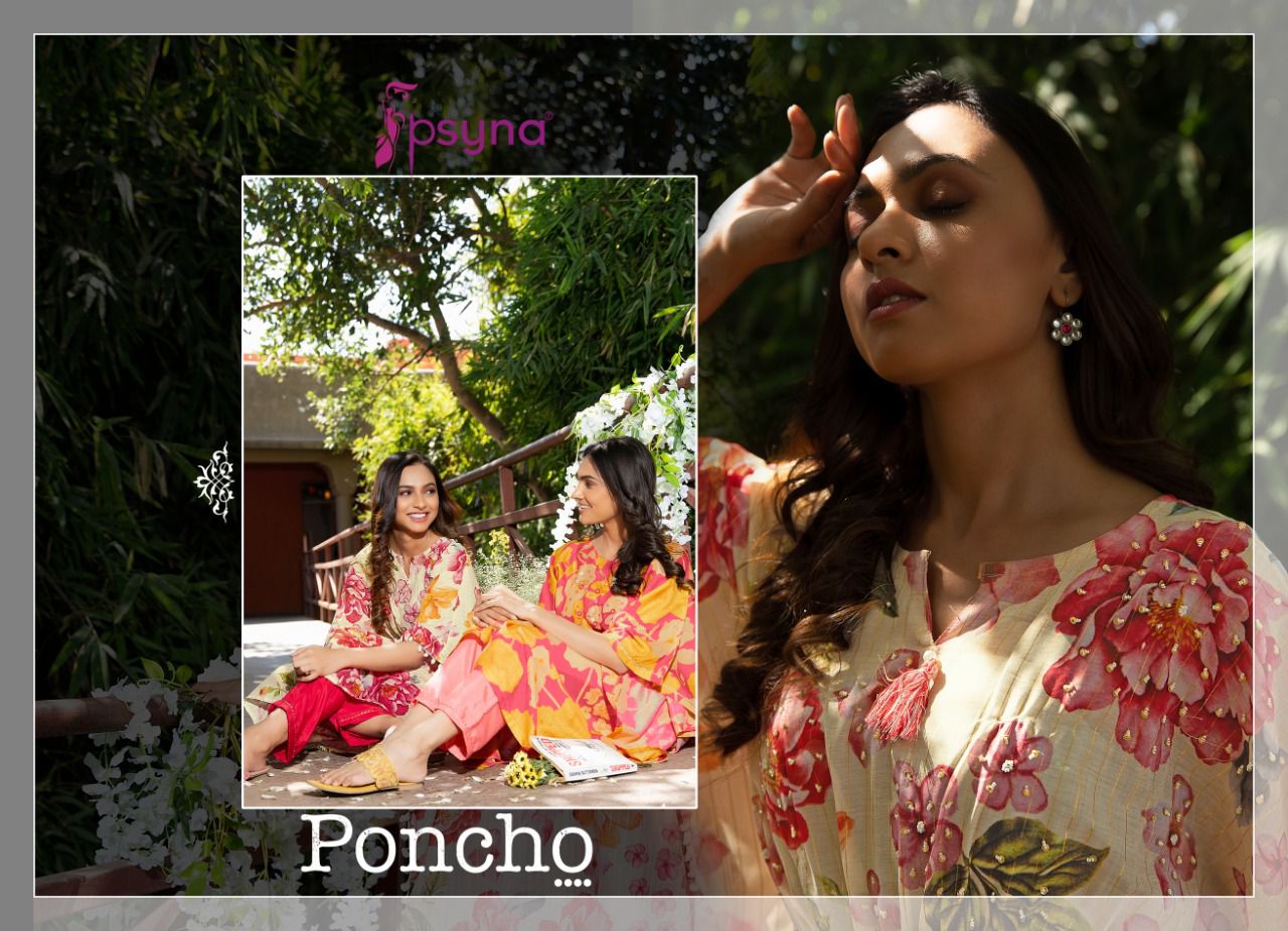 psyna poncho 2 muslin new and modern style kaftan kurti with pent catalog