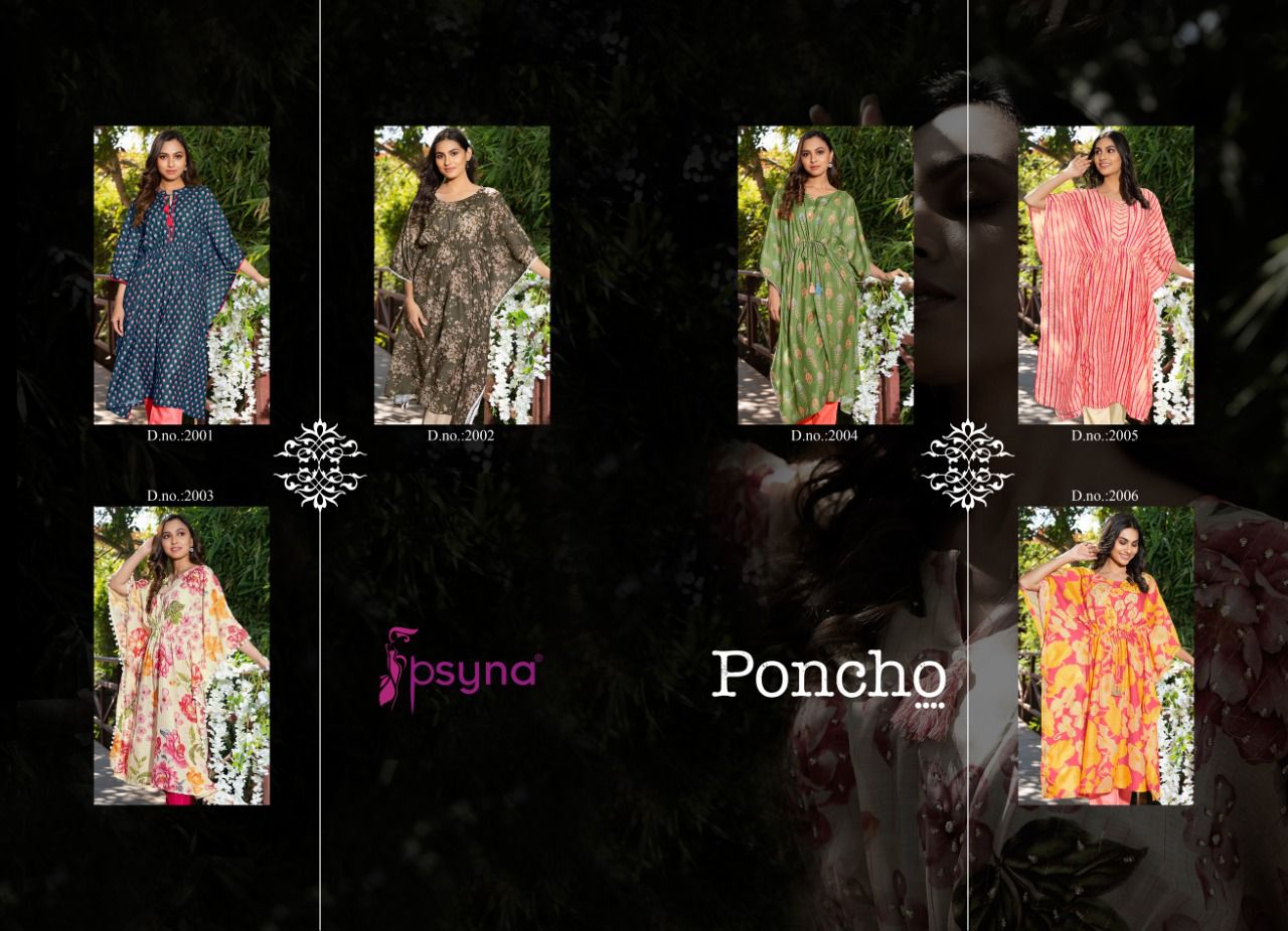 psyna poncho 2 muslin new and modern style kaftan kurti with pent catalog