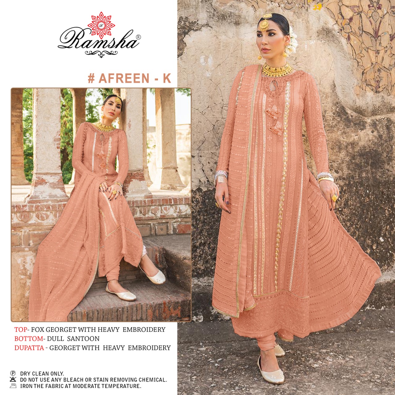 Ramsha RAMSHA Afreen  K Salwar Kameez Georgette Singles