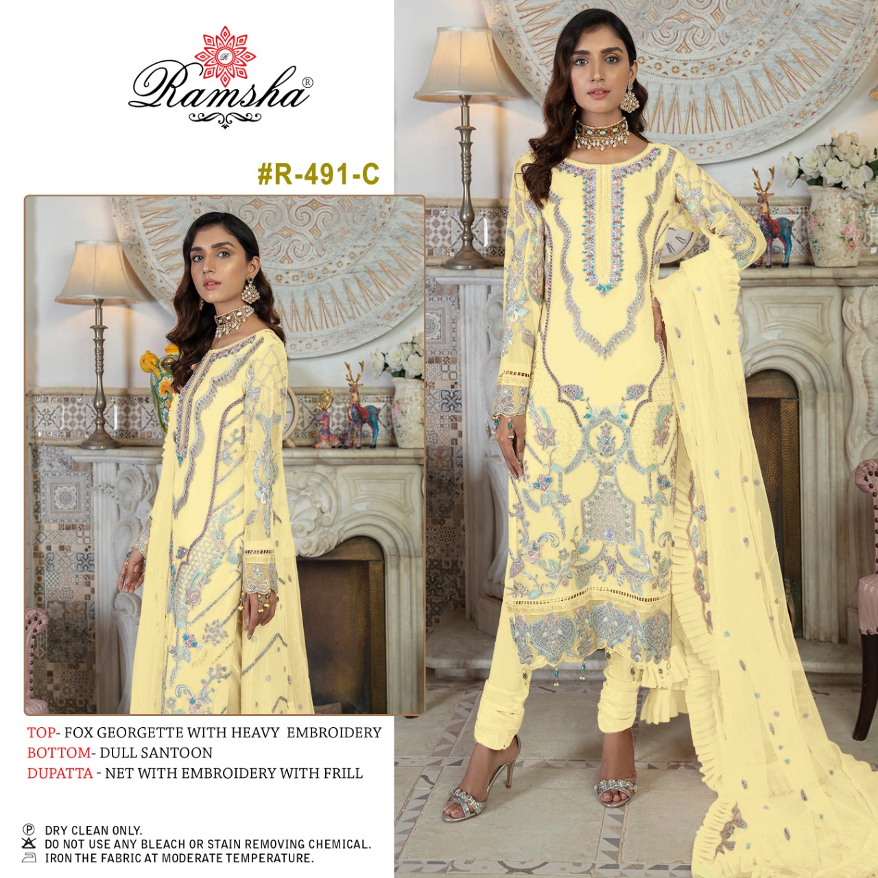 ramsha ramsha r 491 nx georgette gorgeous look salwar suit catalog