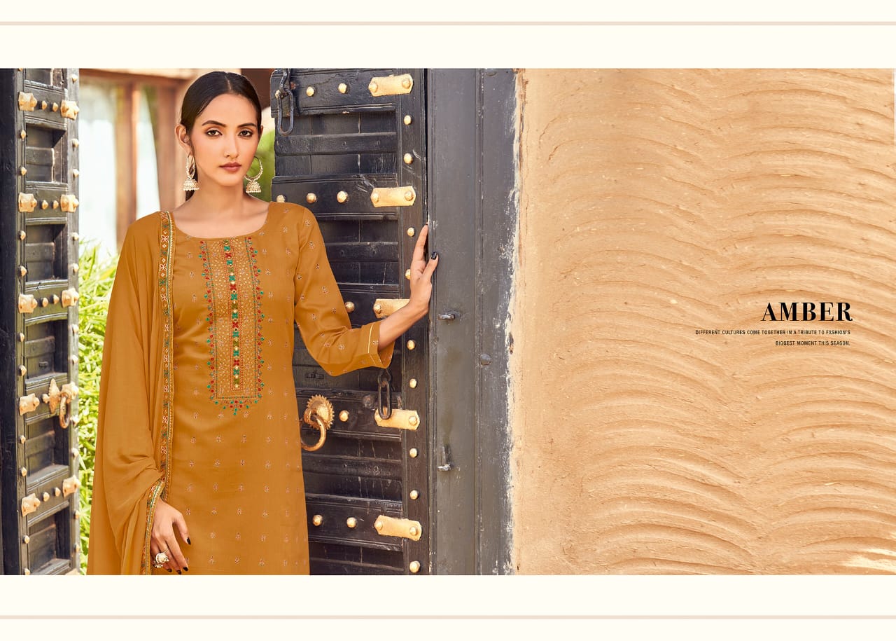 rangoon amber silk exclusive print top bottom with dupatta catalog