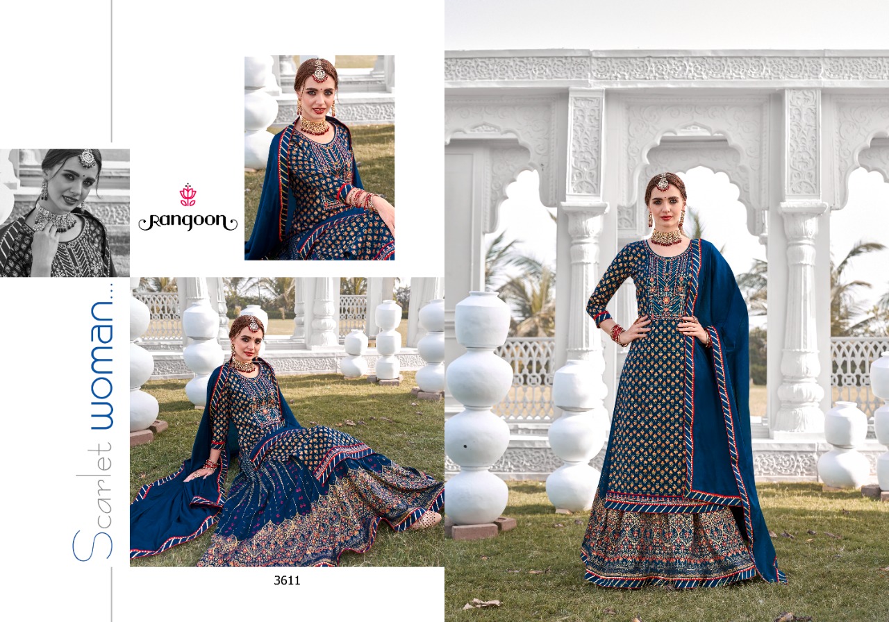 rangoon patrani rayon new and modern style top with lehengha and dupatta catalog