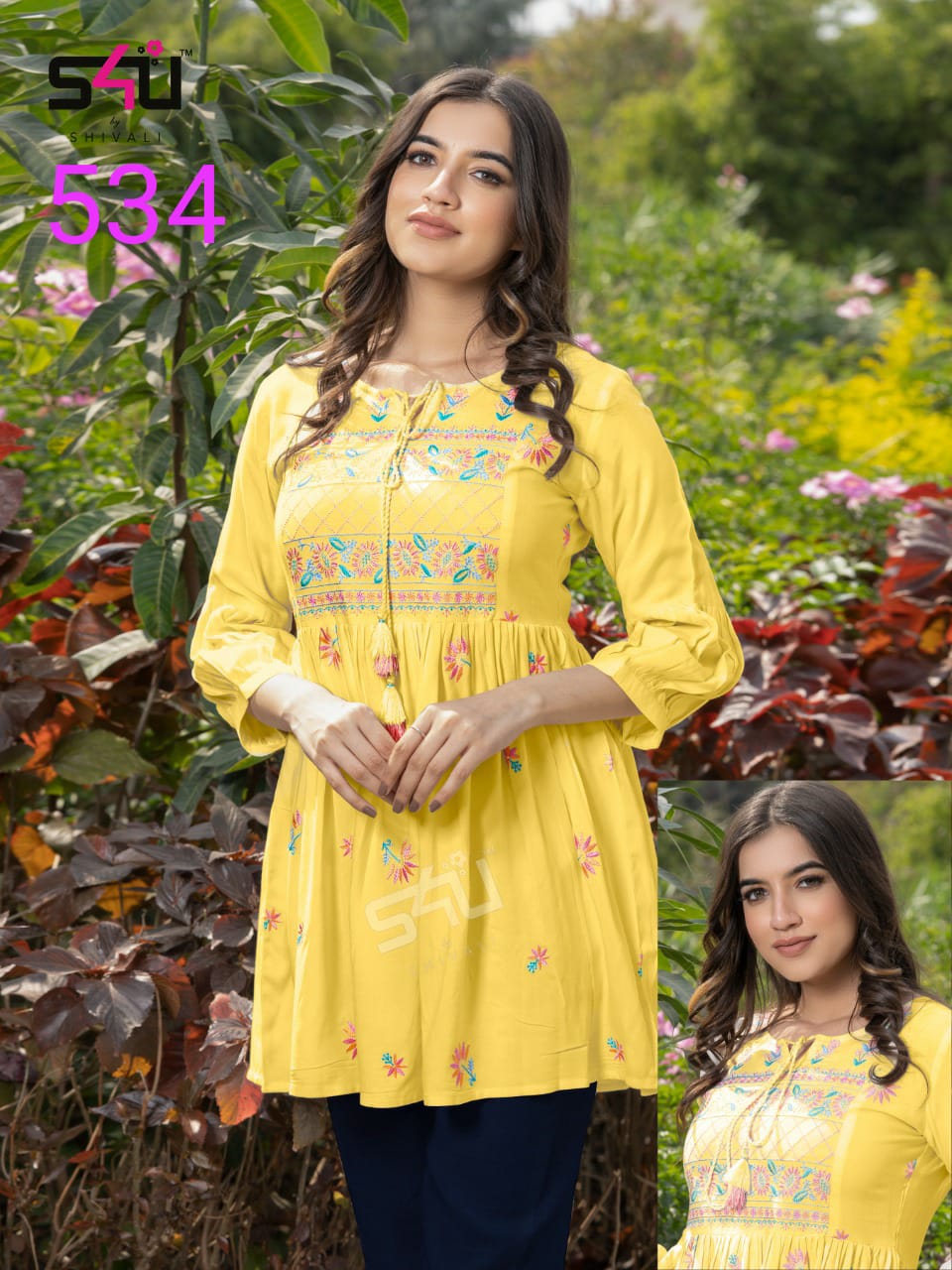 s4u  534 fancy catchy look kurti size set