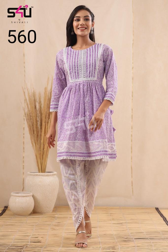 s4u d no 560 fancy decent look kurti size set