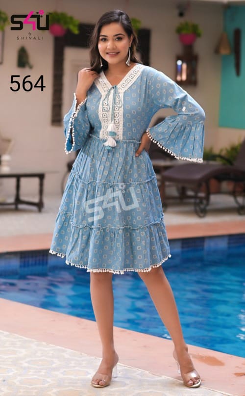 s4u d no 564 fancy innovative style kurti size set