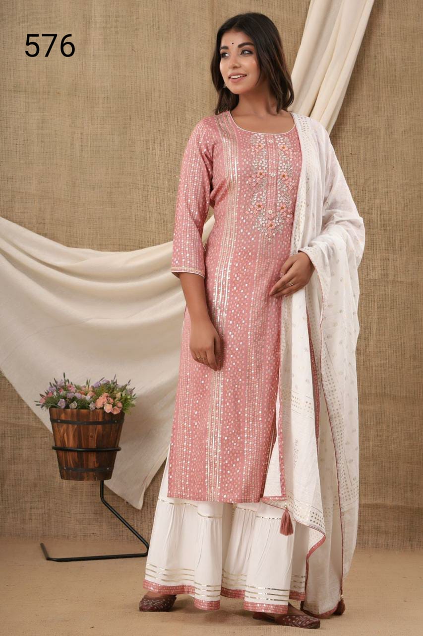 s4u s4u 576 fancy gorgeous look kurti with pant and dupatta size set