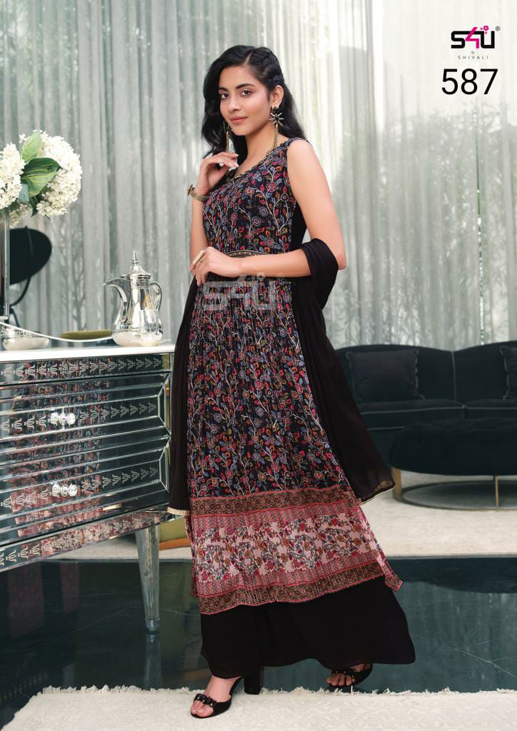 s4u s4u 587 fancy regal look kurti with pant and dupatta size set