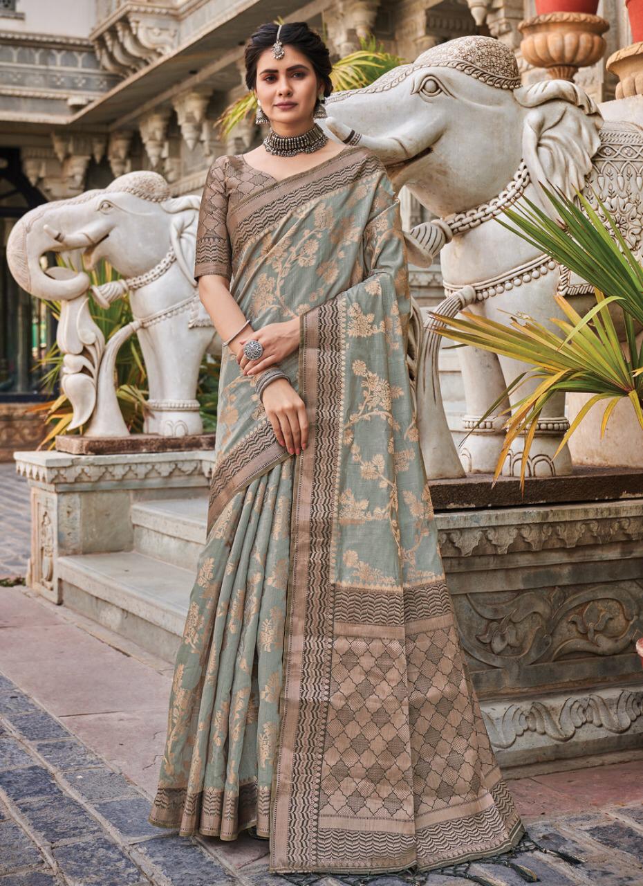 sangam print alekha silk gorgeous look saree catalog