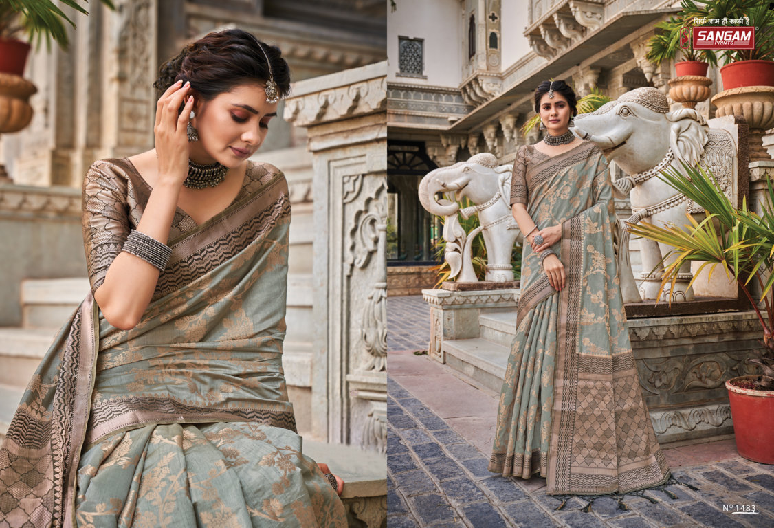 sangam print alekha silk gorgeous look saree catalog