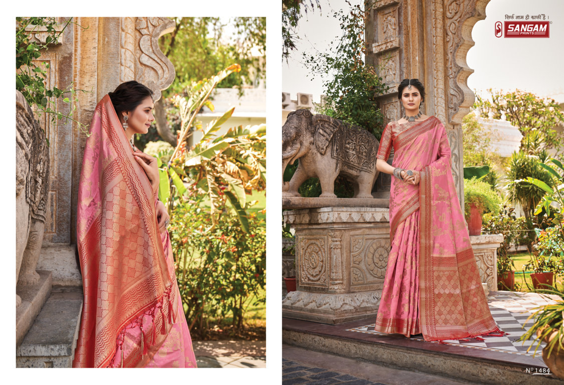 sangam print alekha silk gorgeous look saree catalog