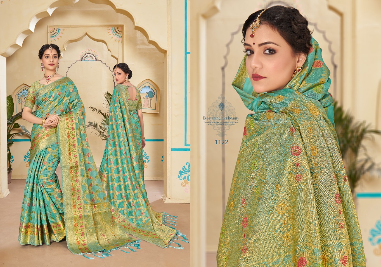 sangam print avantika organza gorgeous look saree catalog