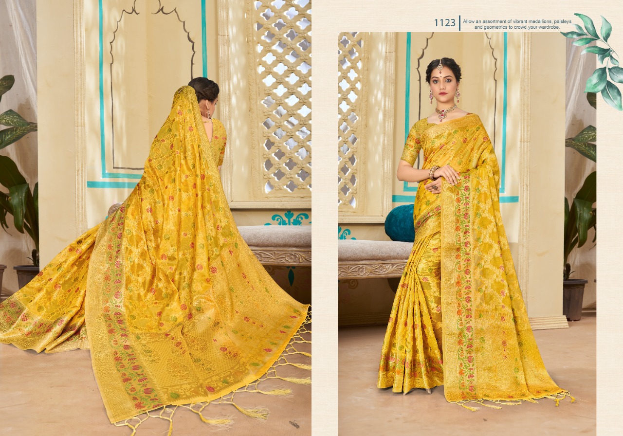 sangam print avantika organza gorgeous look saree catalog