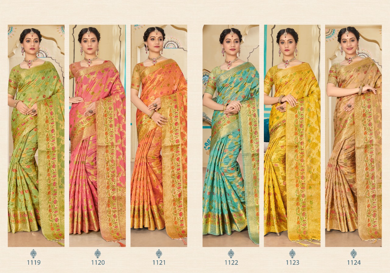 sangam print avantika organza gorgeous look saree catalog