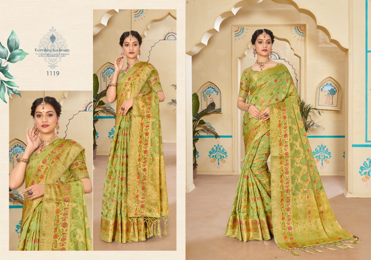 sangam print avantika organza gorgeous look saree catalog