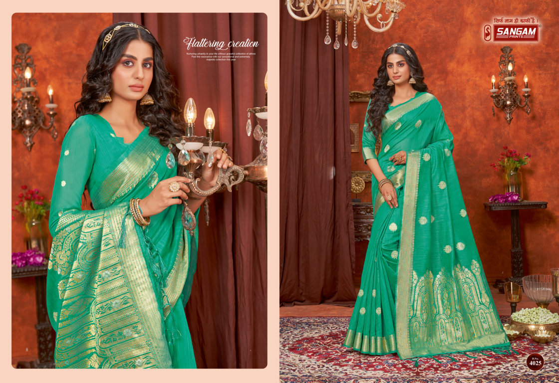 sangam print bluemoon cotton authentic fabric saree catalog