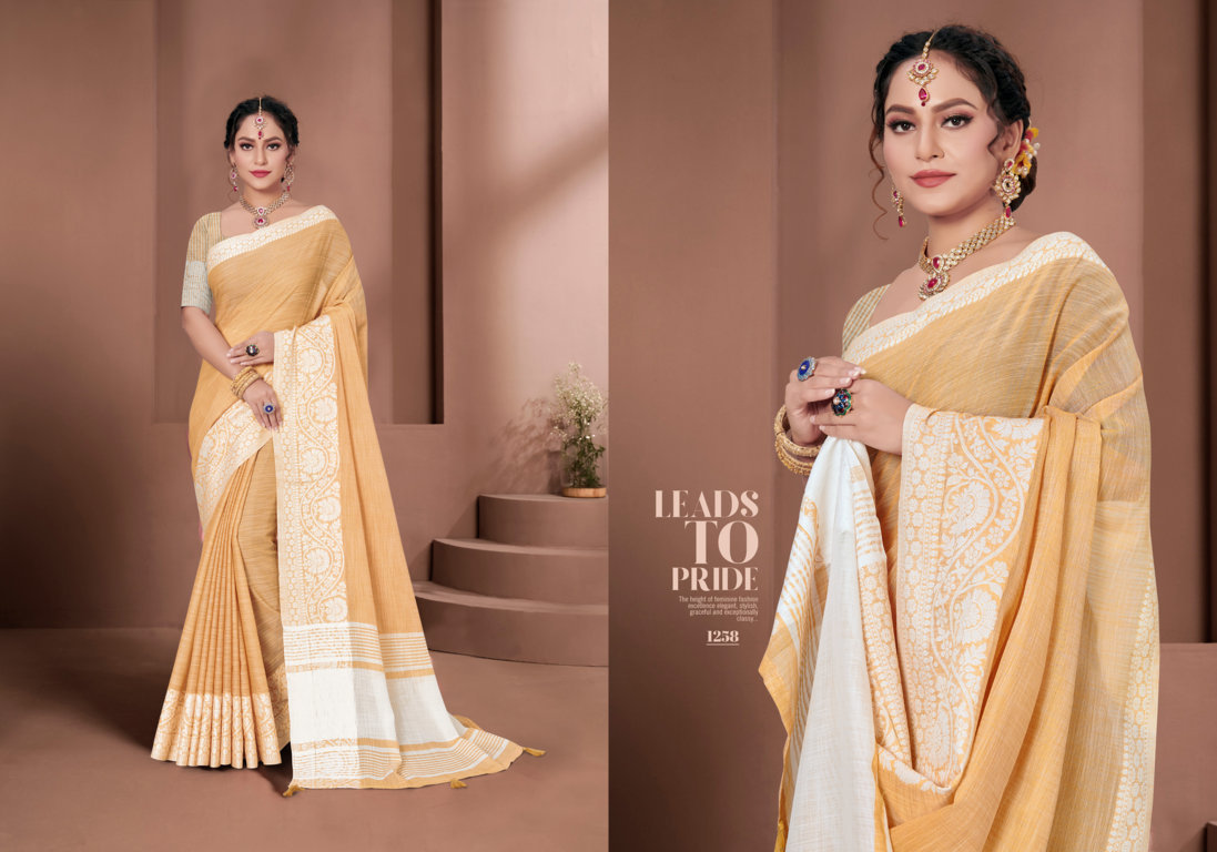 sangam print glamour linen gorgeous look saree catalog