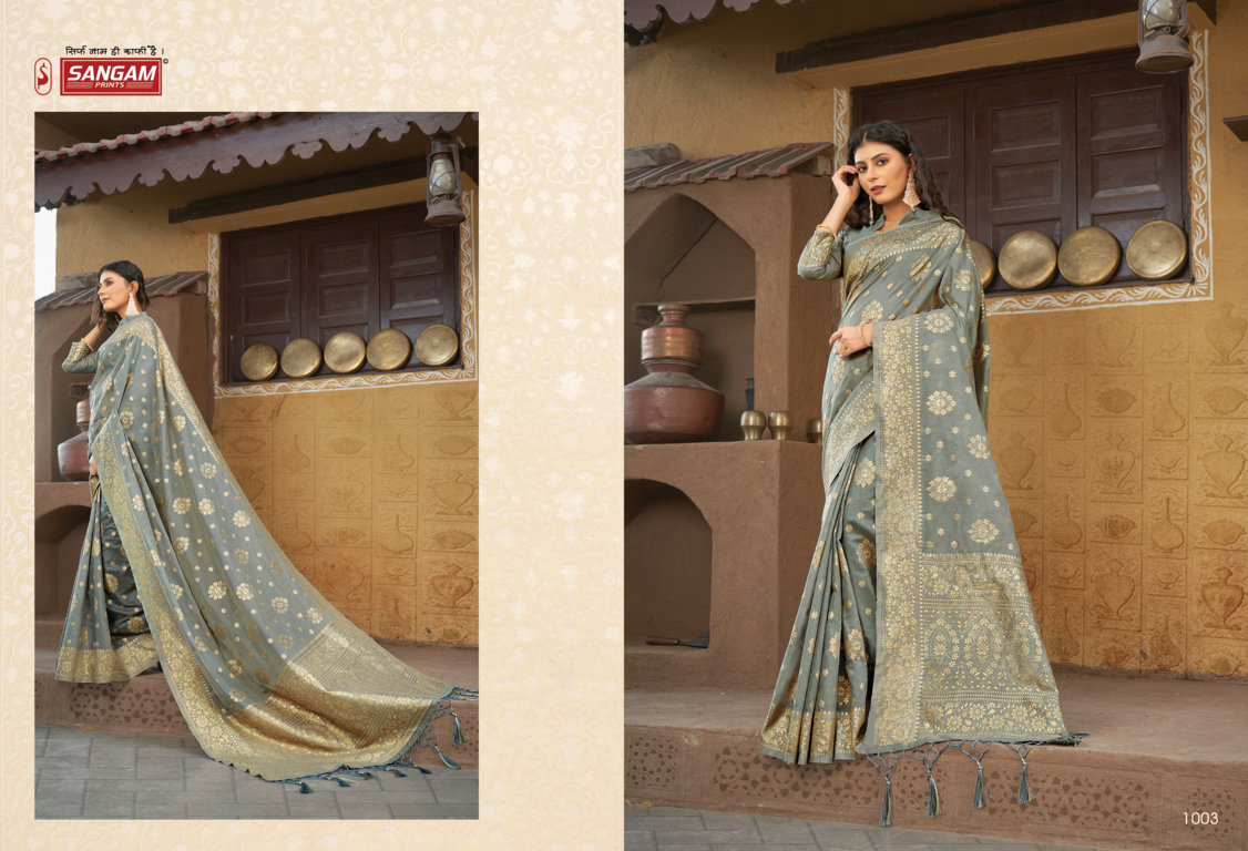 sangam print hastkala cotton authentic fabric saree catalog