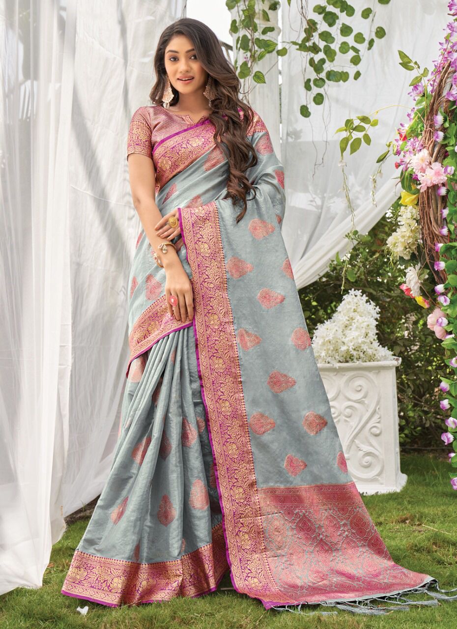 sangam print jugnoo organza gorgeous look saree catalog