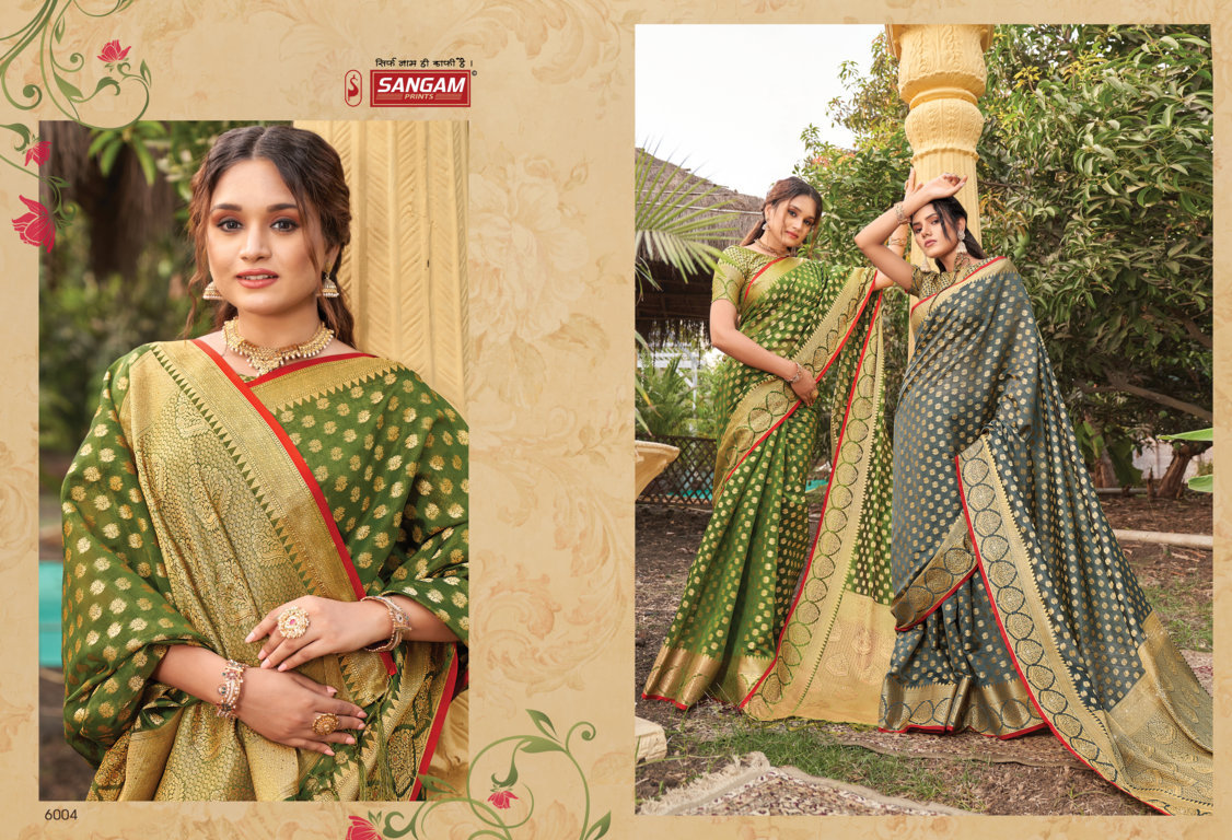 sangam print nakshtra organza gorgeous look saree catalog