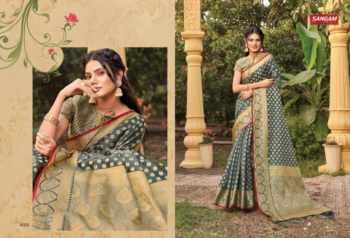 sangam print nakshtra organza gorgeous look saree catalog