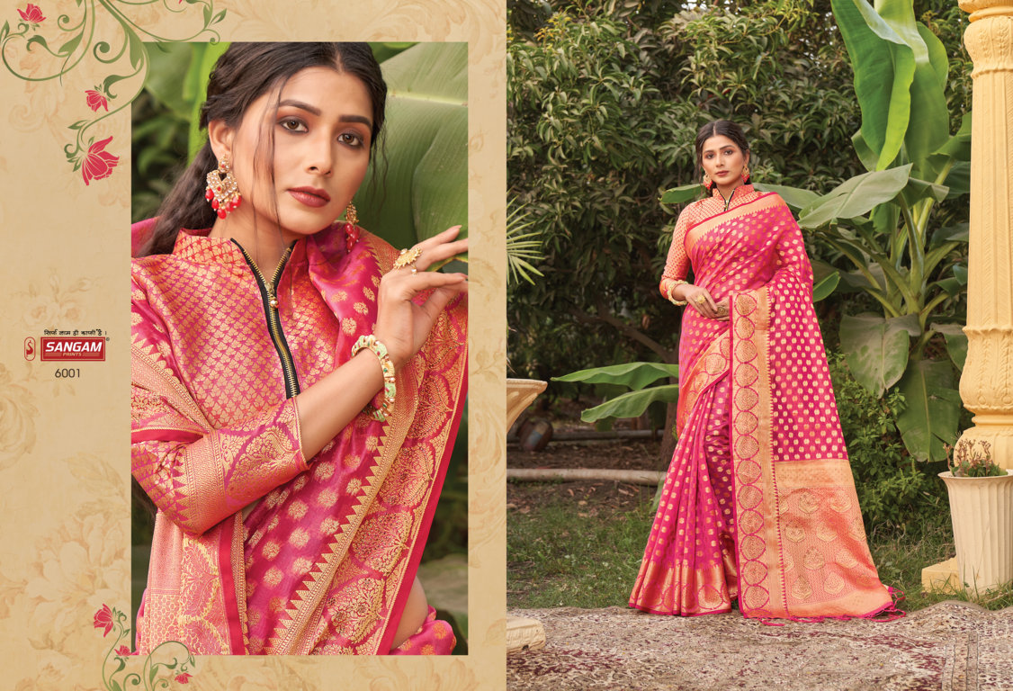 sangam print nakshtra organza gorgeous look saree catalog