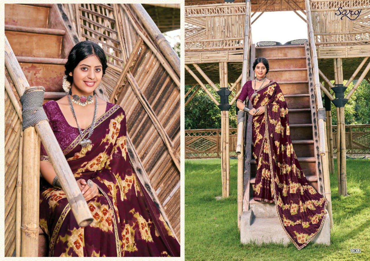 saroj saree aayushi Georgette regal look saree catalog