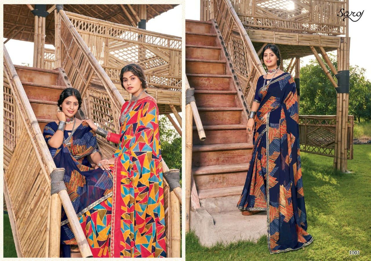 saroj saree aayushi Georgette regal look saree catalog