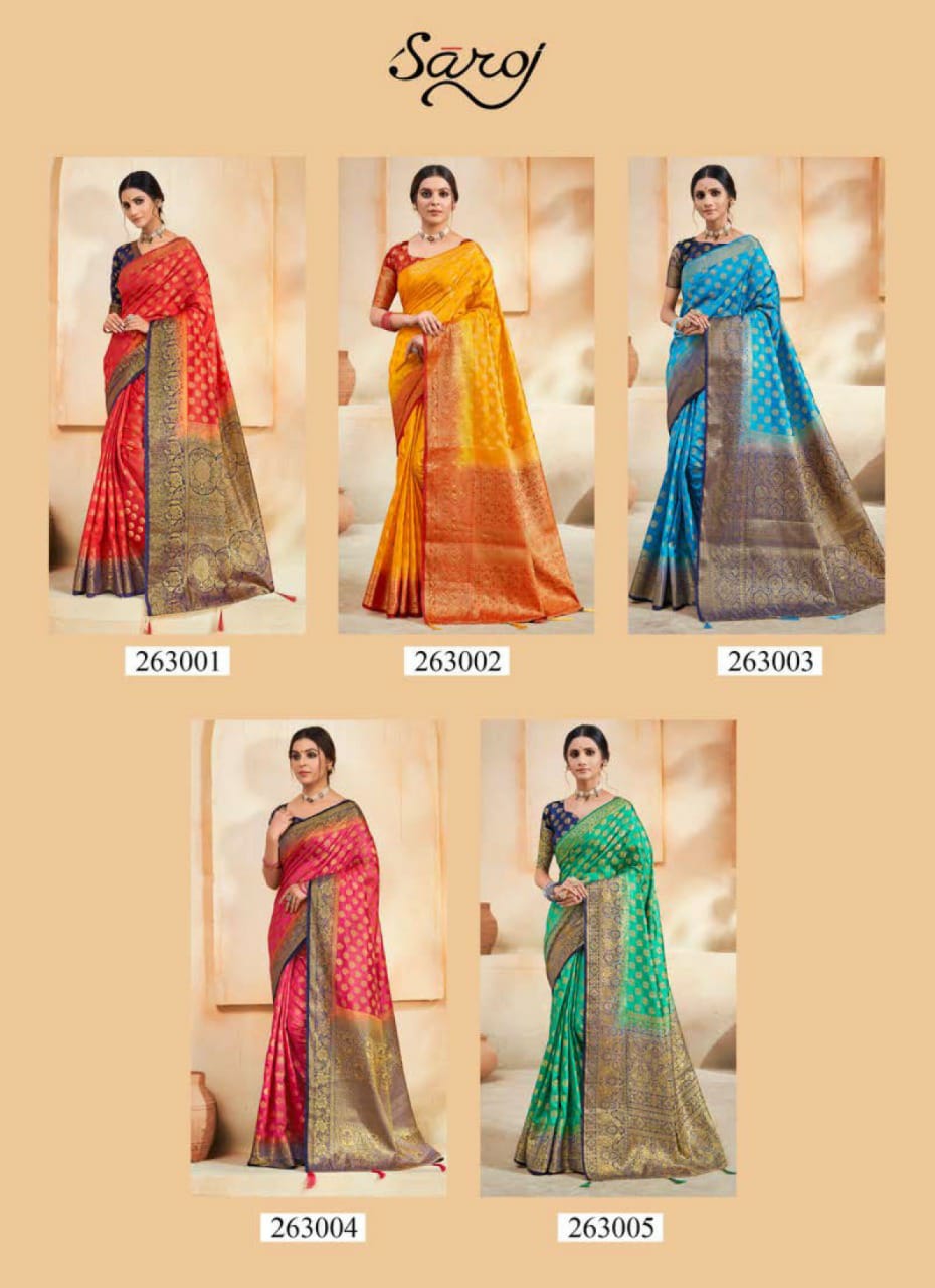 saroj saree Kanaklata silk elegant look saree catalog