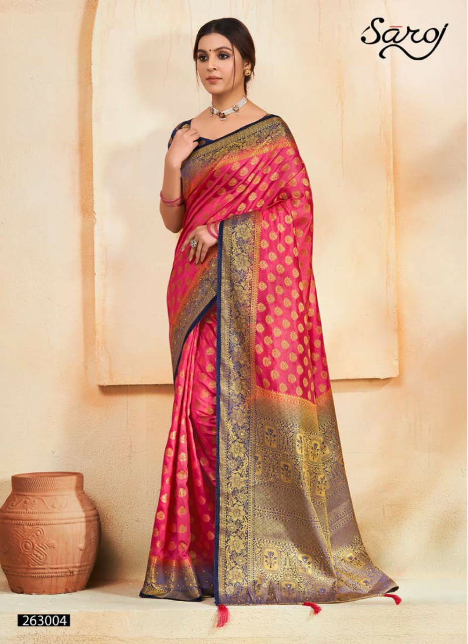 saroj saree Kanaklata silk elegant look saree catalog