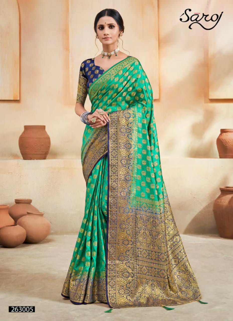 saroj saree Kanaklata silk elegant look saree catalog