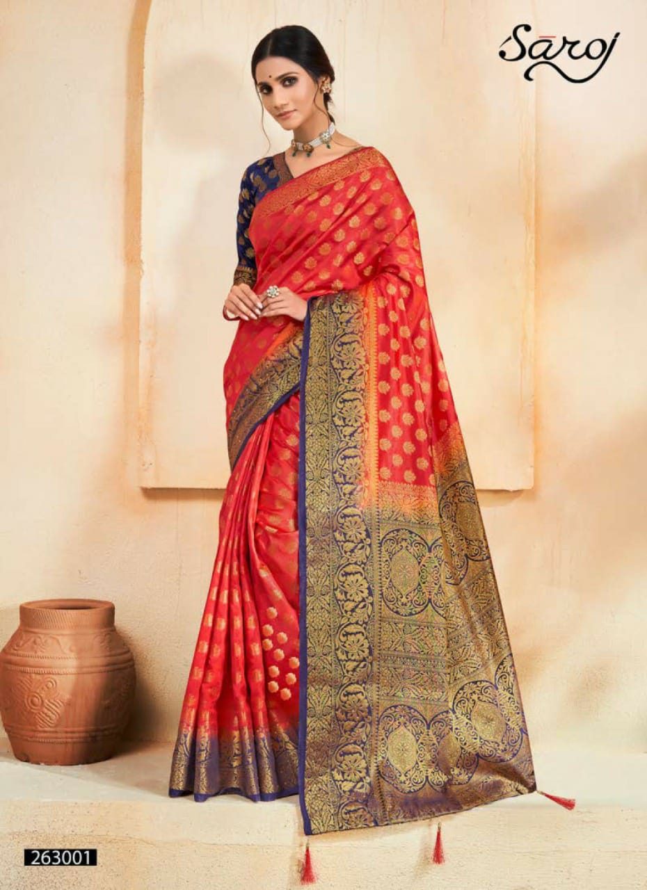 saroj saree Kanaklata silk elegant look saree catalog