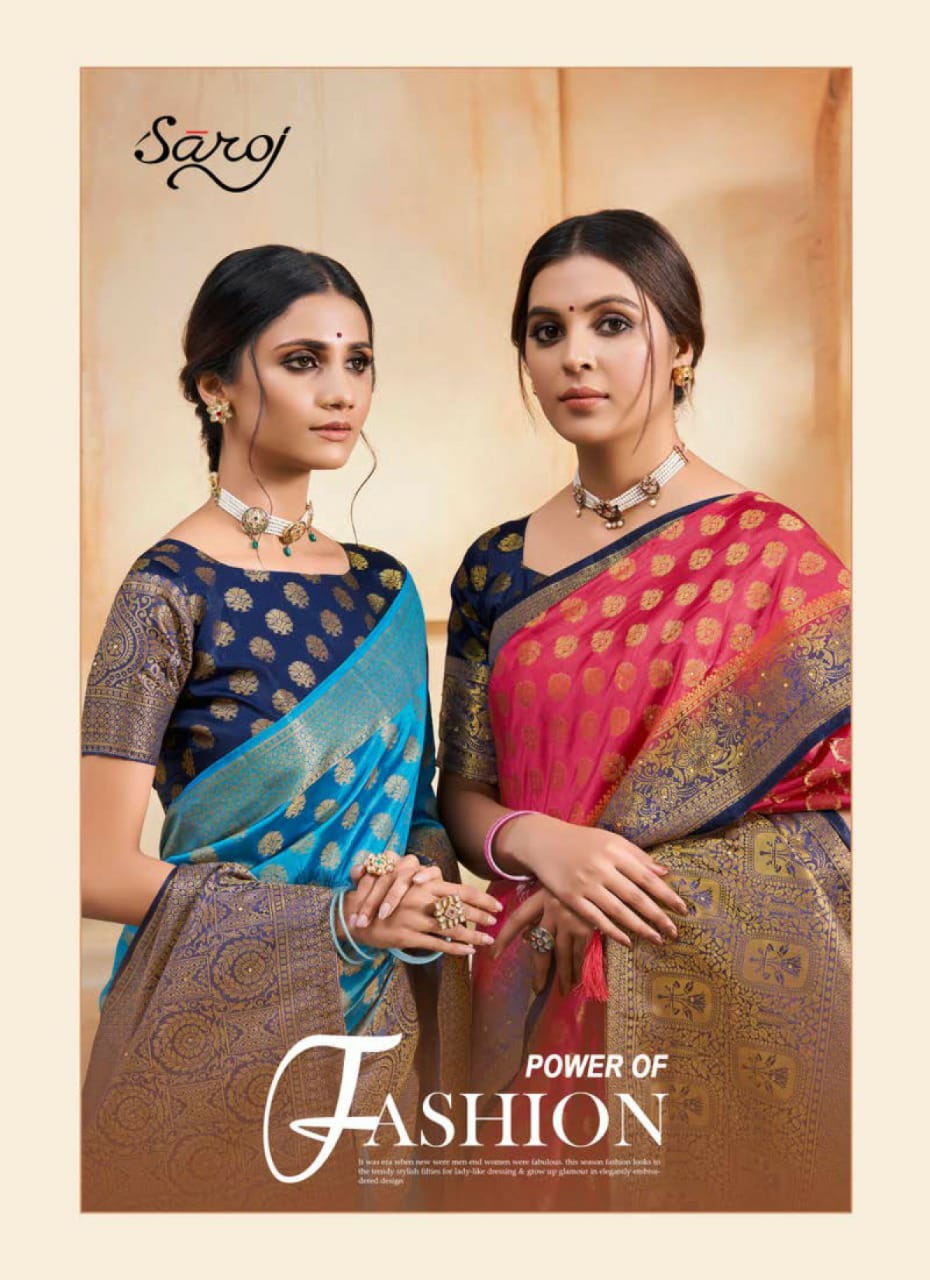 saroj saree Kanaklata silk elegant look saree catalog