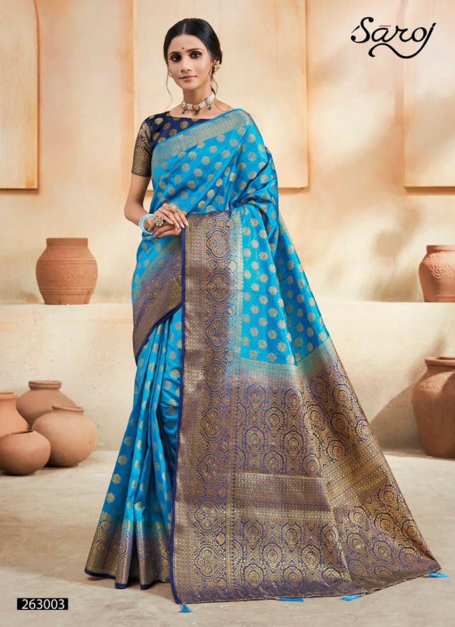 saroj saree Kanaklata silk elegant look saree catalog