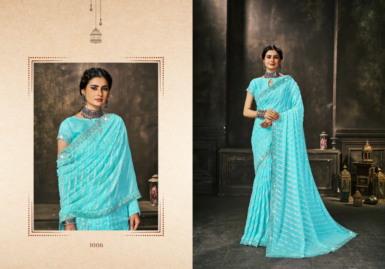 saroj saree laavnya georgette regal look saree catalog